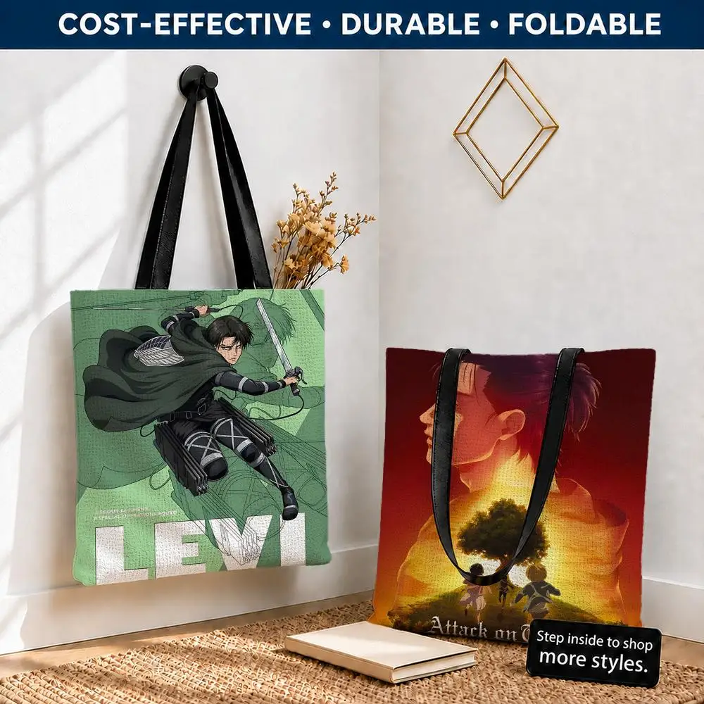 bolsas-de-armazenamento-anime-attack-on-titan-em-lona-de-poliester-sacola-leve-dobravel-e-reutilizavel-com-alcas-de-ombro