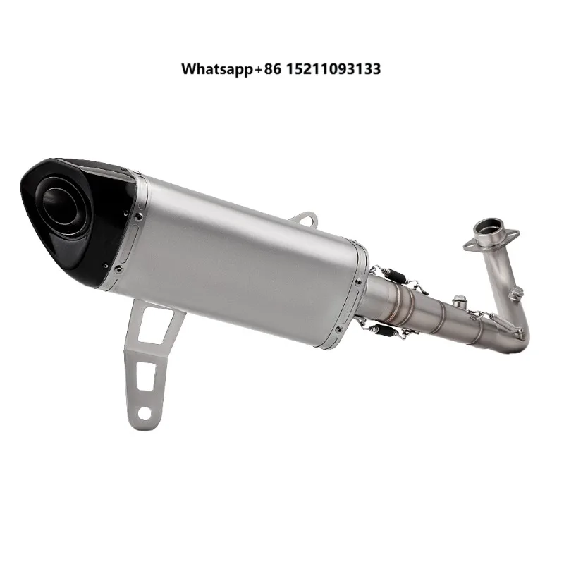 New for ZONTES 368G Motorcycle Exhaust Full System Modify Manifold Steel Carbon Muffler with DB Killer Escape Pipe
