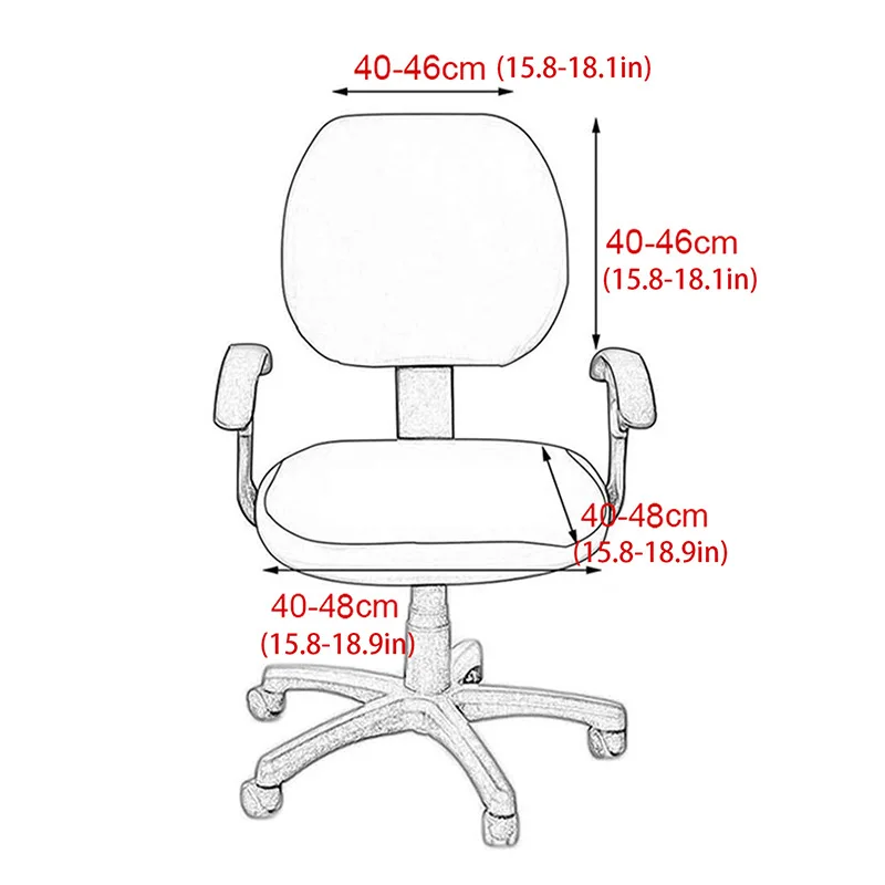 Wodoodporny pokrowiec na krzesło biurowe Elastyczny pokrowiec na krzesło z elastycznego spandexu z rozcięciem na plecach + pokrowiec na siedzenie