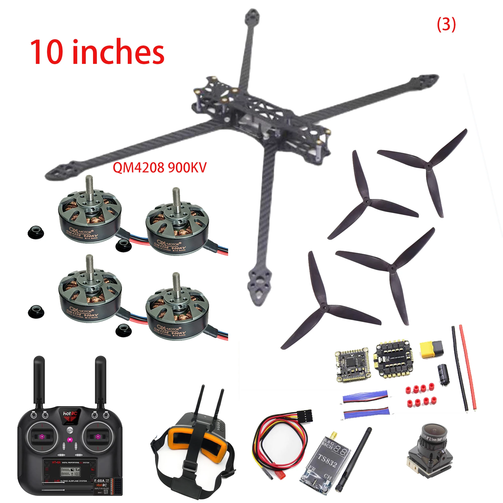 

10 дюймов 473 мм FPV гоночный набор рамы для дрона в свободном стиле F4V3S Plus управление полетом 60A 4 в 1 ESC QM4208 900KV двигатель 1050 пропеллер