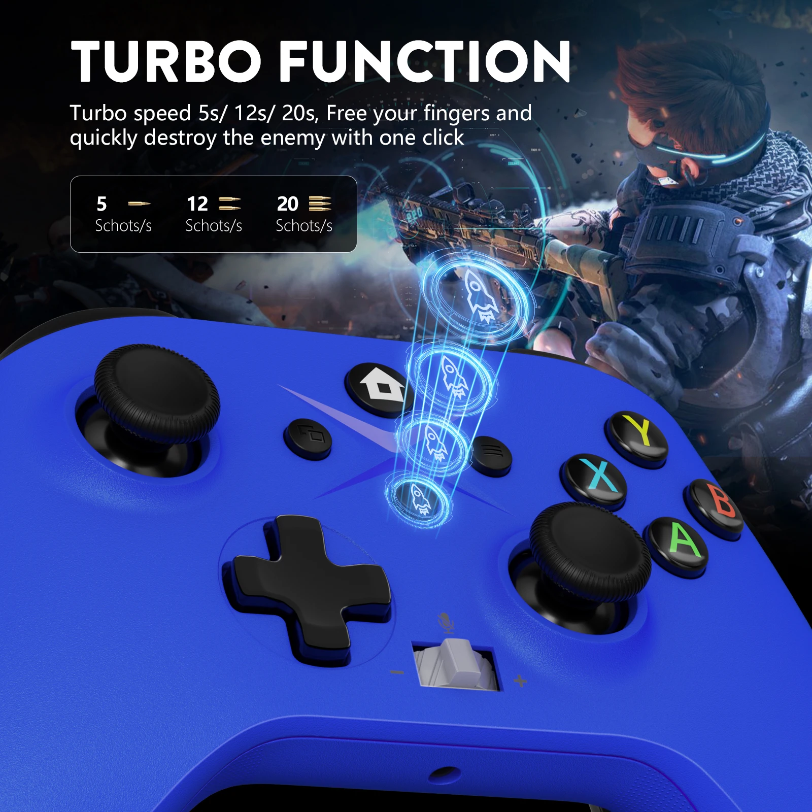 لوحة ألعاب لاسلكية لأجهزة Xbox One Xbox Series S Xbox Series X وحدة تحكم PC Win10 Dual Vibra مع وحدة تحكم ألعاب جيروسكوب بستة محاور