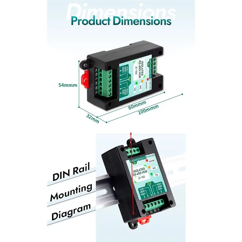 Módulo repetidor Y43A-RS-485 Conversor RS485 Modbus-RTU Comunicação de distância de transmissão de rede estendida