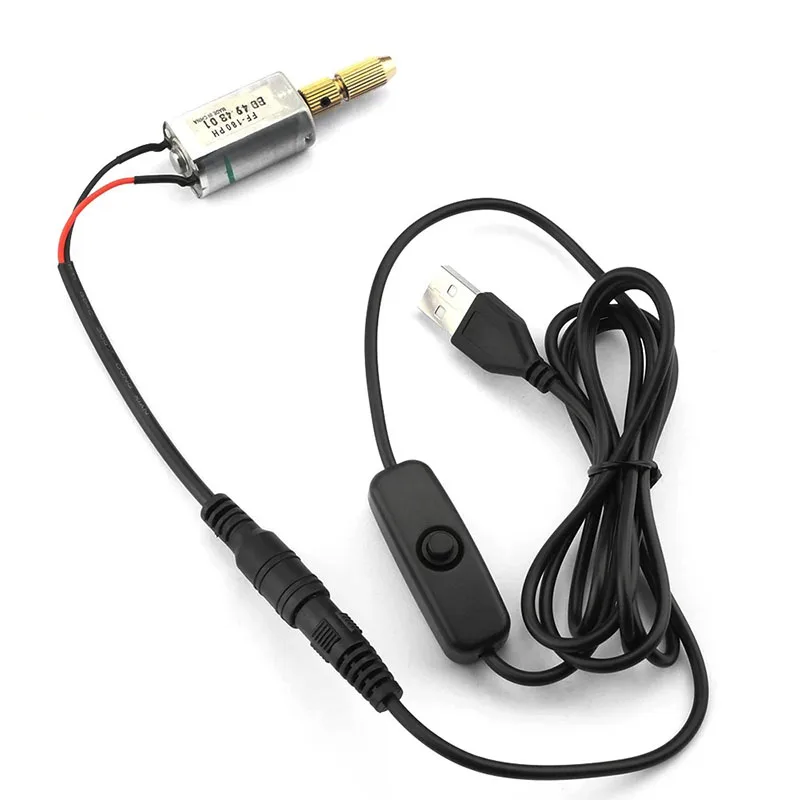 مثقاب كهربائي صغير محمول باليد 180 محرك مايكرو USB صغير الدقة 5 فولت طقم حفر Wenwan