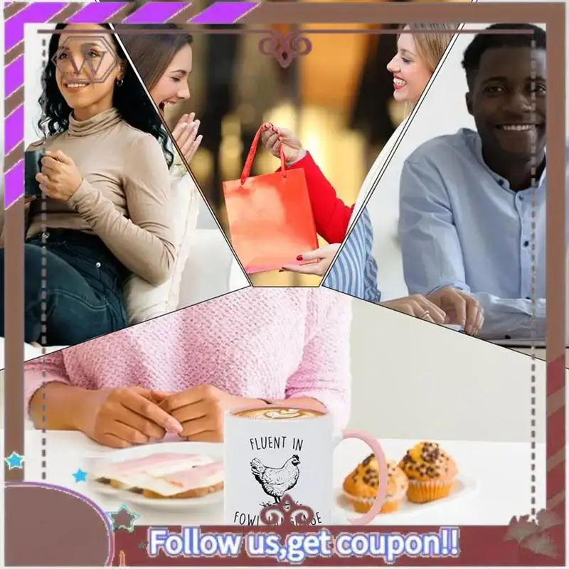 

ABBG- Coffee Cup Chicken Patten Mug 11 Oz Modern Coffee Mugs For Tea Milk Cocoa Large Coffee Mugs For Home