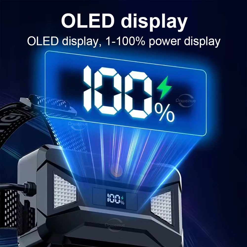 Induction Headlamp 35000000LM Strong Light LED Headlight 18650 USB Rechargeable Head Light Outdoor Fishing Lantern For Camping