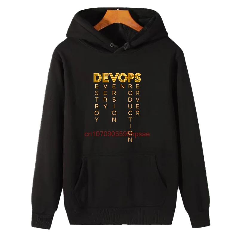 

Funny Programmer Hoodies Devops Devops- The Real Definition Of Devops Thick Sweater Hoodie Essentials Hoodie Winter Sweater