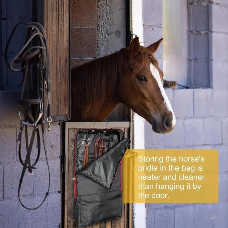 

Сумка для хранения ремня с крючками, регулируемый плечевой ремень, водонепроницаемый устойчивый органайзер, принадлежности для конного спорта для тропа