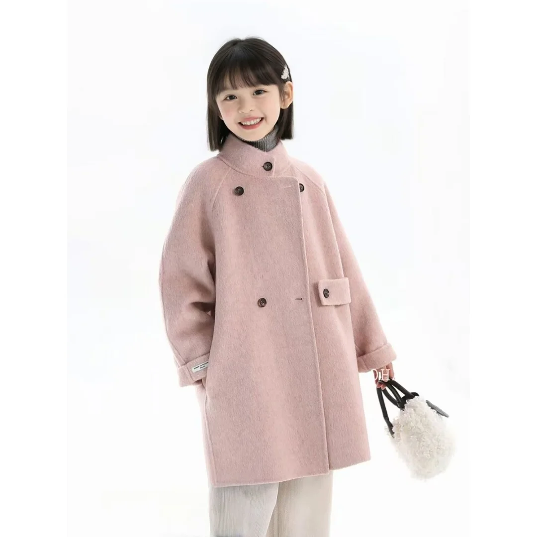 Girls' Woolen Coat Autumn And Winter New Korean Style Loose Fitting Children's Woolen Coat