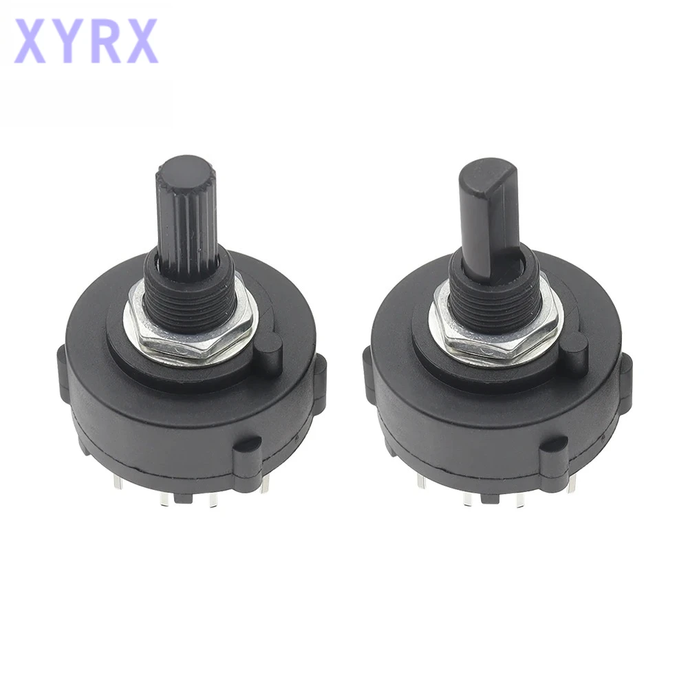 In spot 2PCS SR26 1 2 3 4 Pole 3 4 6 12 Position Selectable Band Rotary Channel Selector Switch Handle length 15/20MM