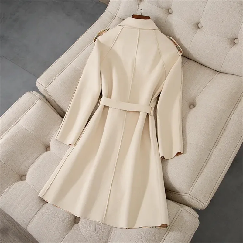 Spring Autumn Trench Coat 2024 New Women\'s Long Suede Coat Korean Version Long Sleeve All Fashion Temperament Popular Top Tide