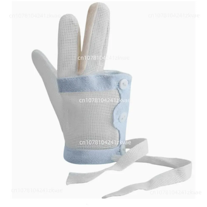 Prevent Hand Sucking Gadgets Middle Index Finger Children Stop Eating Finger Corrector Breathable  Face Glove