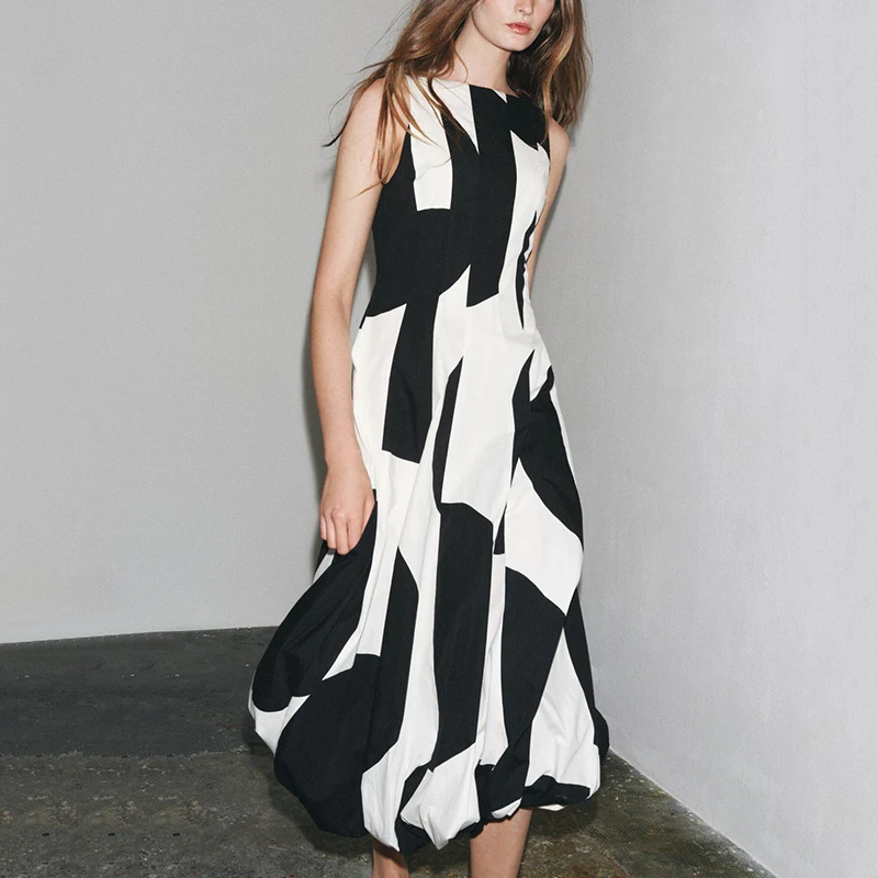 Summer 2025 New Women's Dr Balloon Sle Polka Dot Ele Z Polyester Fiber 00% Single Piece Faionable Dr