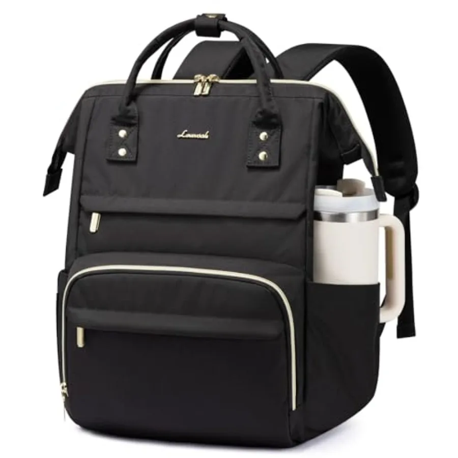 

Laptop Backpack for Women with Giant Tumbler Holder Pocket, Work Daypack for Teacher Nurse, Computer College Bookbag Purse, Wat