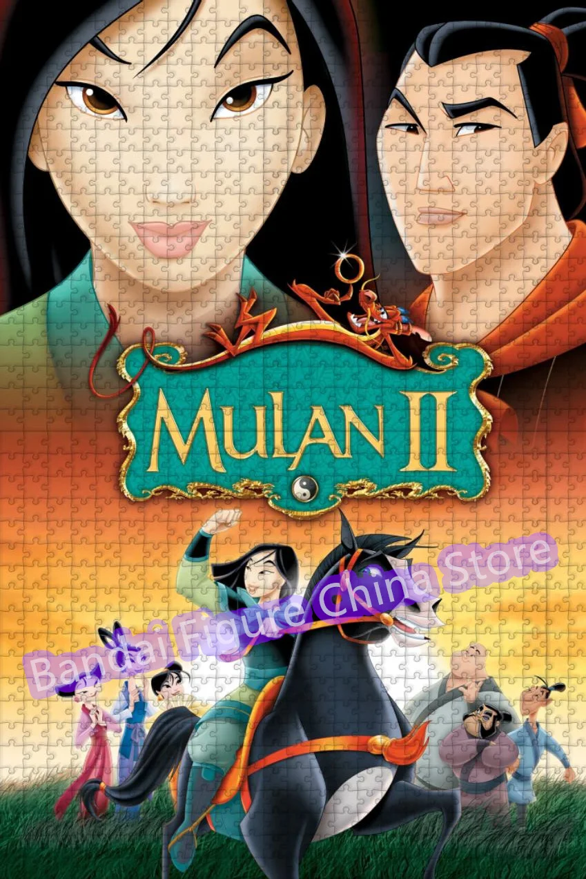 Mulan 직소 퍼즐 디즈니 공주, 중국 영웅 만화 인쇄 퍼즐, 가족 게임, 교육용 장난감 선물, 300/500/1000 개