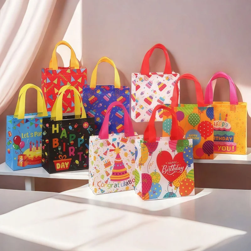 

New Happy Birthday Theme Gift Packaging Bag Non-Woven Bag Party Handheld Gift Bag Manufacturer Wholesale Discount