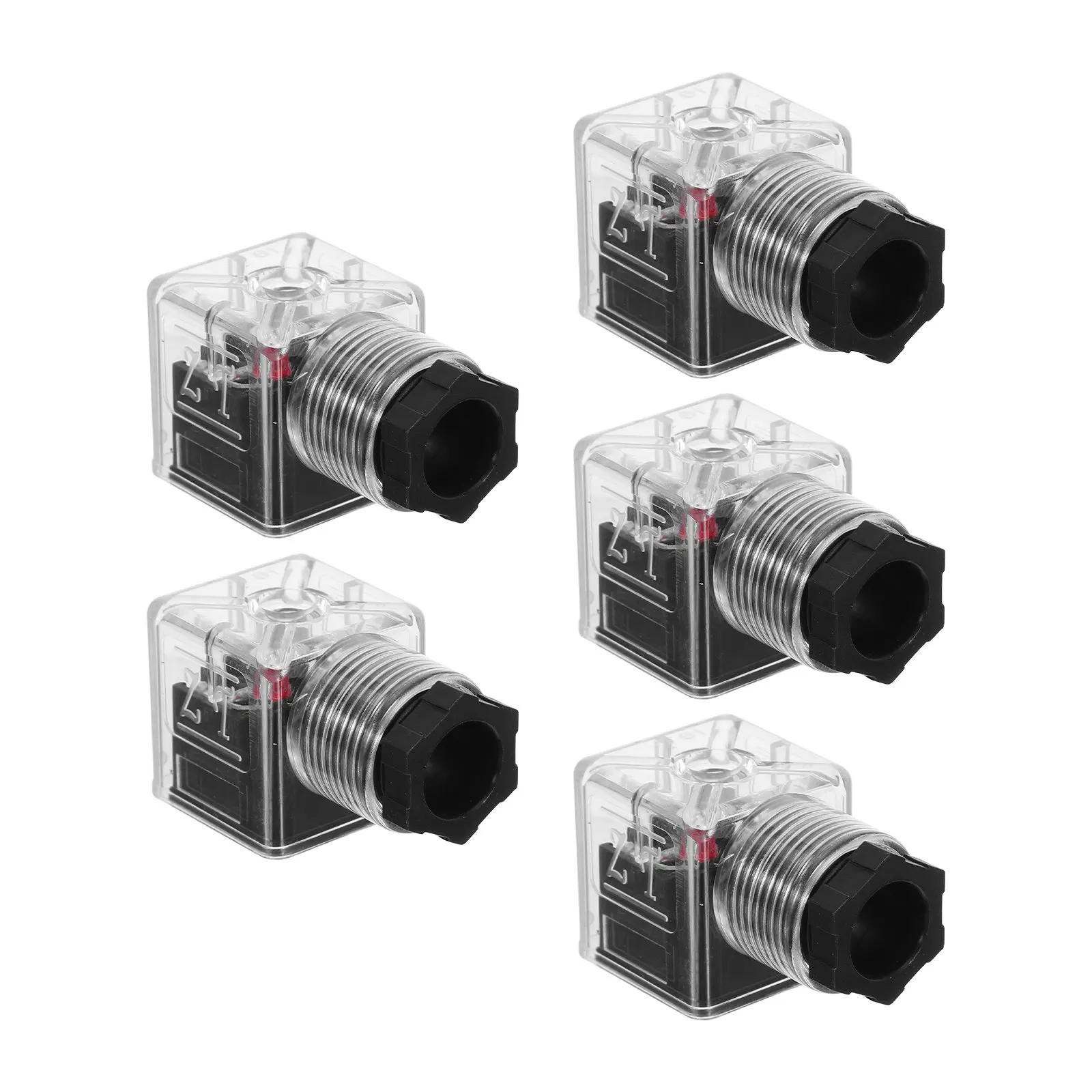 5Pcs Solenoid Valve Connector Indicator Light High Precision Electrical System Repair Hydraulic Equipment Factory Maintenance