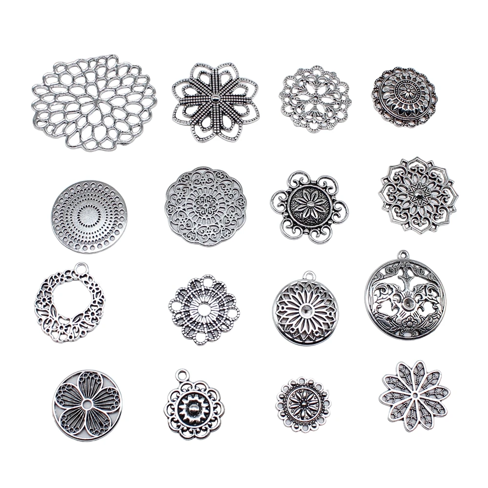 10pcs DIY Handmade Craft Pendant Motif Flower Earring Connector Necklace Bracelet Making Findings