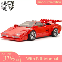 325PCS Moc Lamborghinis Countach Speed Champion Supercar Building Blocks Technique Racing Creative Garage Toys Brick Gifts
