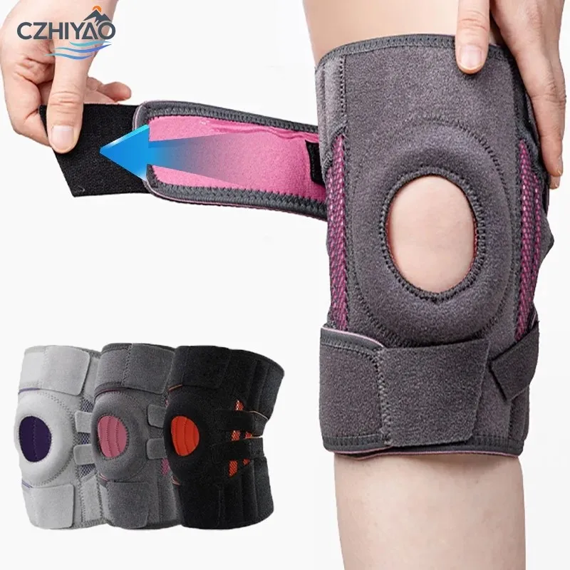 

CZHIYAO Adjustable Knee Pads and Pressure Silicone Anti Slip Design of Sports Brace Side Stabilizer for Running Hiking Outdoor