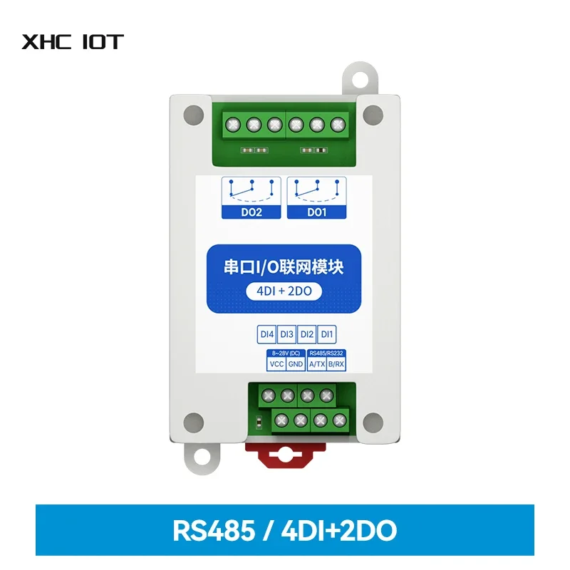 4DI+2DO Modbus RTU Industrial Grade Serial Port I/O Networking Module MA01-AXCX4020 RS485 Data Acquisition and Monitoring