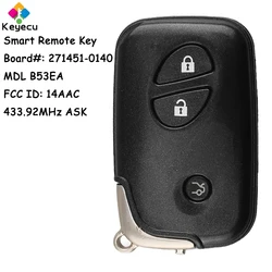 KEYECU B53EA 3 Button 433.92MHz Smart Remote Key for Lexus ES350 IS250 IS350 GS300 GS350 GS430 GS450H GS460 LS460 LS460 LS600H