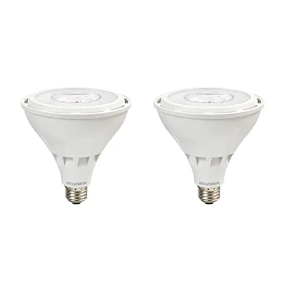 

Sylvania Night Chaser LED PAR38 Light Bulb, = 23, 22 Year, Dimmable, Super Bright 2650 Lumens, Wet Rated, 5000K, Daylight - 2 P
