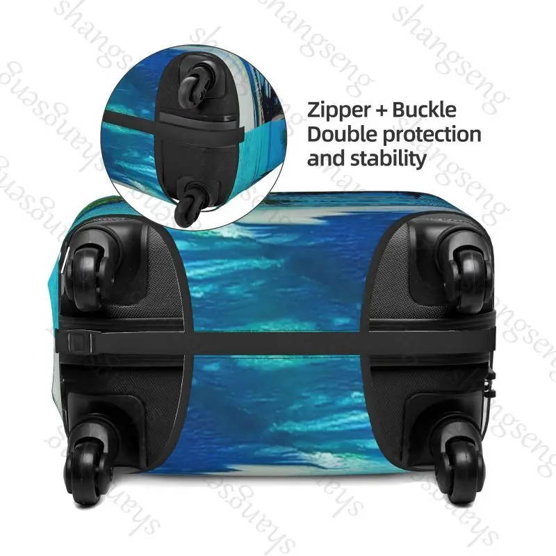 Tropical beach with palm trees Thicken Luggage Cover Elasticity Trolley dust cover Suitcase Protection Cover Suitcase Case