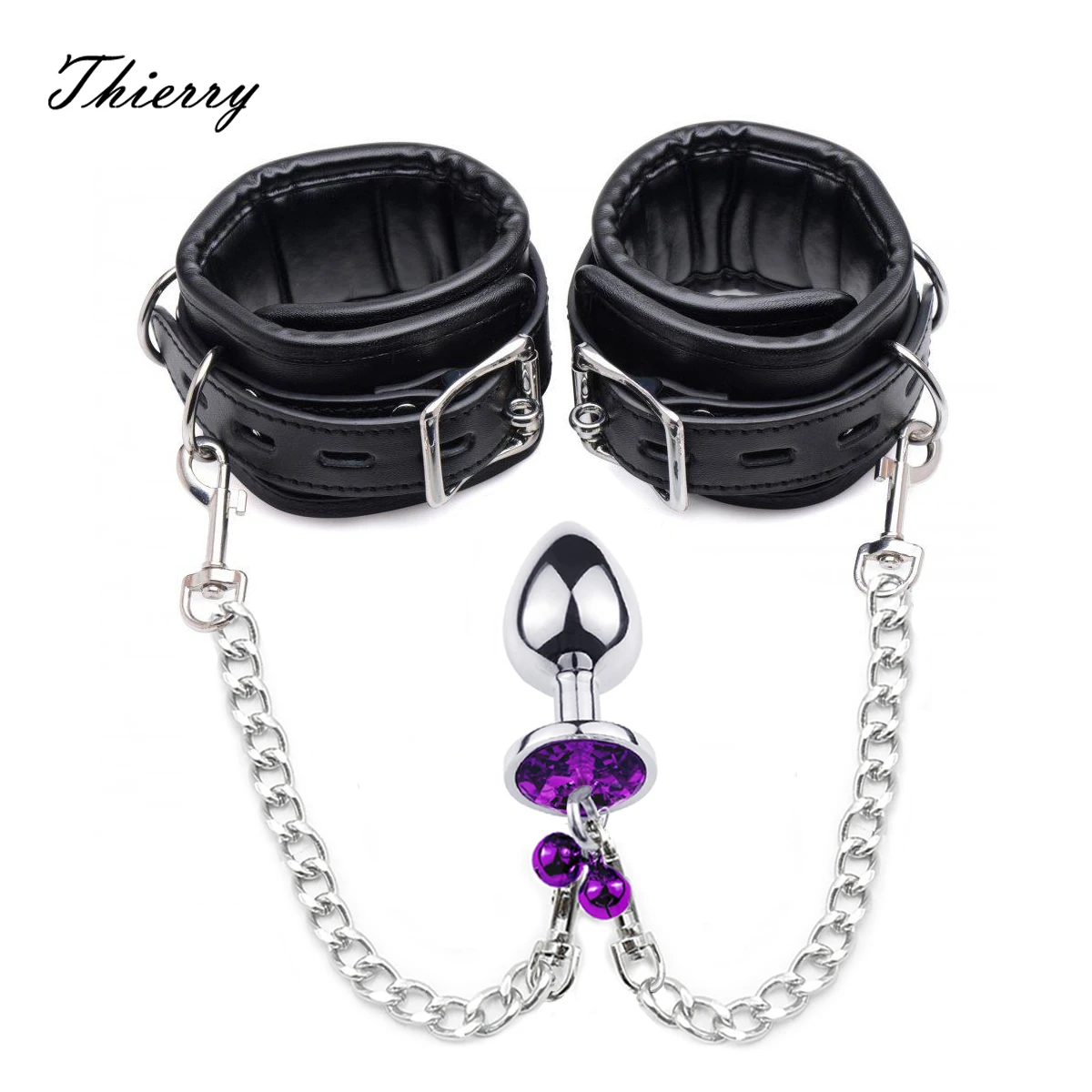 Thierry High-quality Anal Plug to Wrist Bondage Kit Bdsm Restraints Fetish Handcuffs Adult Games Product Sex Toys for Women Men