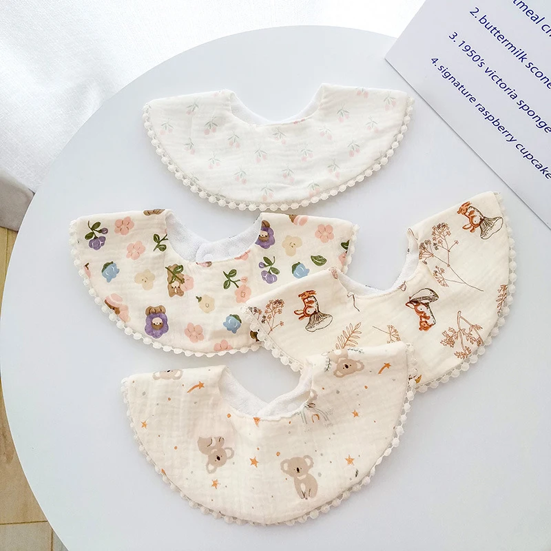 New Lace Waterproof Baby Feeding Drool Bib Infants Saliva Towel Soft Cotton Burp Cloth For Newborn Toddler Kids Boy Girl Bibs