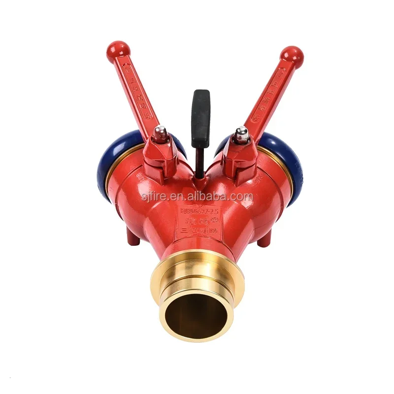 ตัวแยกน้ำดับเพลิงแบบสองทาง ผลิตจากอะลูมิเนียมฟอร์จ พร้อมข้อต่อ Machino