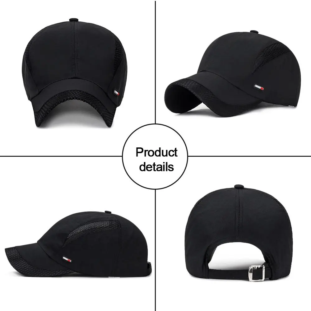 Waterproof Cotton Quick Dry Baseball Cap Sun Hat Mesh Snapback