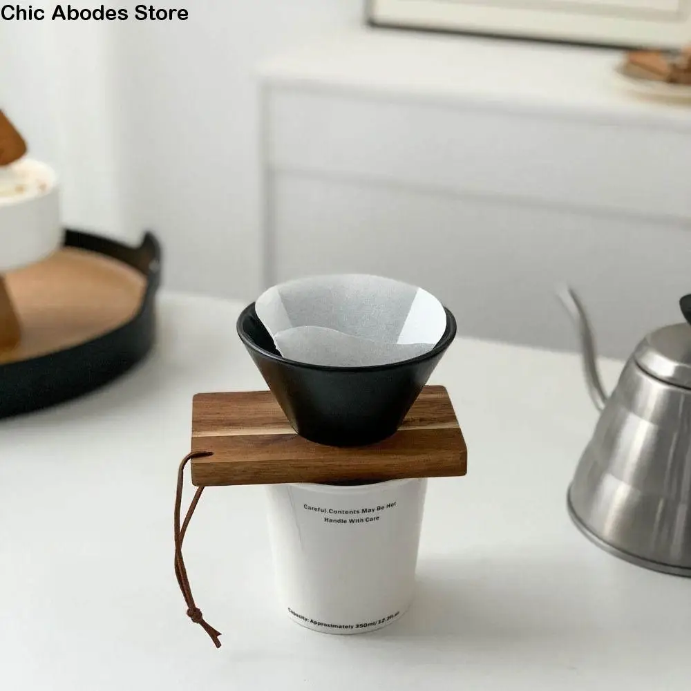 

Portable Reusable Coffee Filter with Base Porcelain Dripper Coffee Dripper Cone Eco-Friendly Portable Drip Coffee Funnel Camping