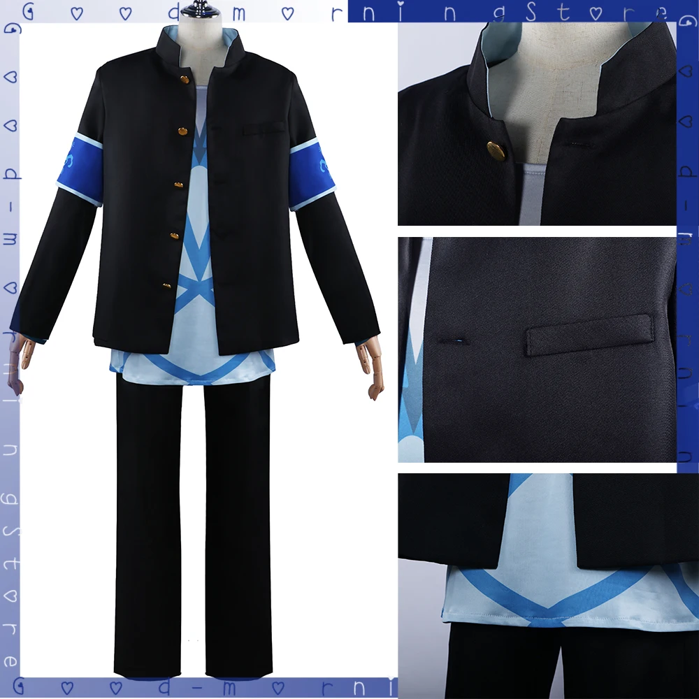 Anime BUCCHIGIRI?!    Cosplay Black and blue Costume Bucchigiri Uniform High School Uniform Pants Halloween Carnival Party Set