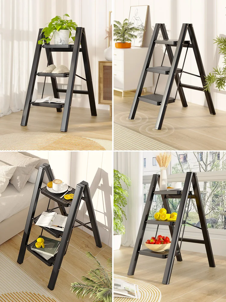 telescopic herringbone ladder, indoor staircase, light ladder, bench, thickened four-step ladder, family three-step climbing