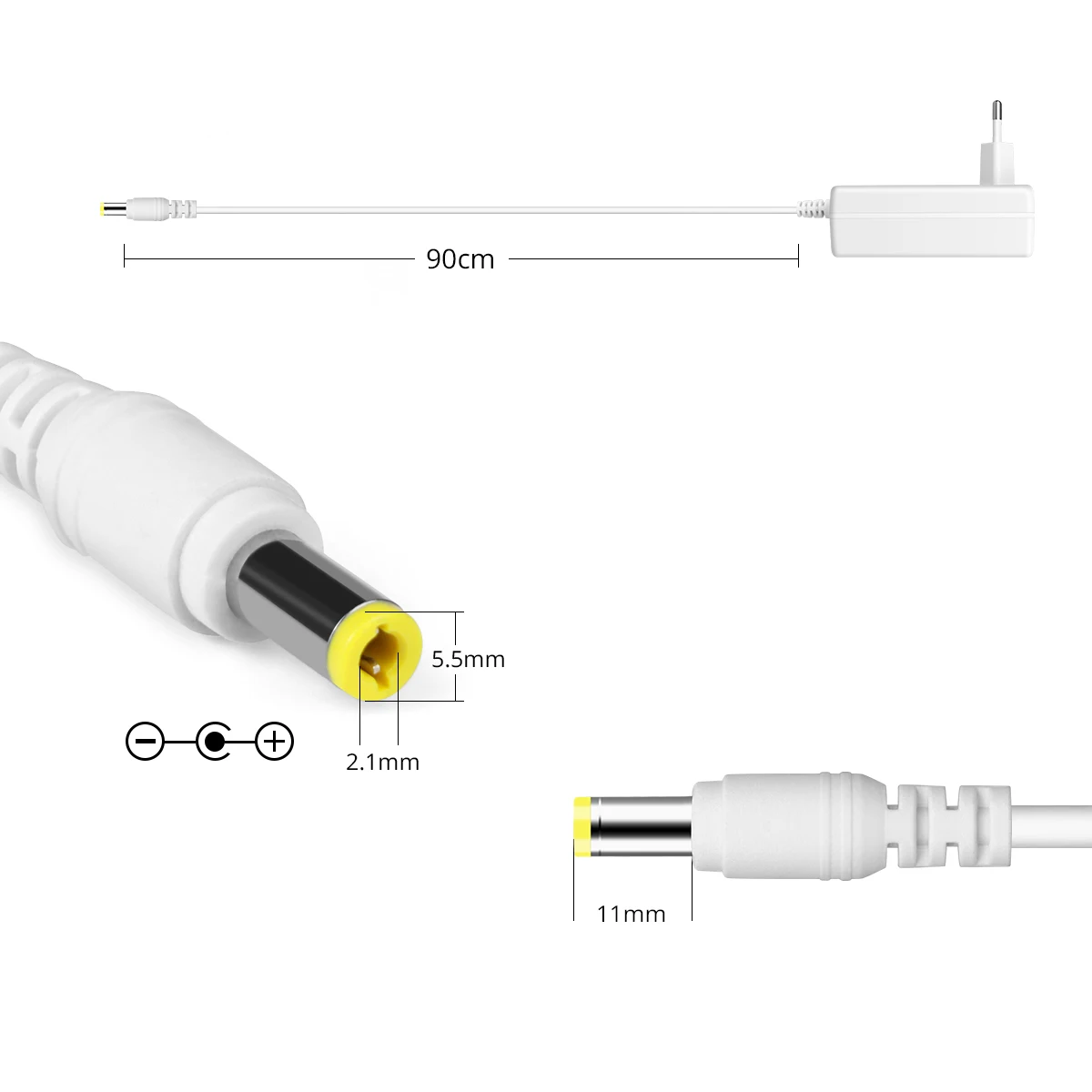 5.5mm x 2.1mm Universal Switch Power Supply LED Driver 100-240V AC to 12V 24V Converter Power Adapter 2A 3A Charger