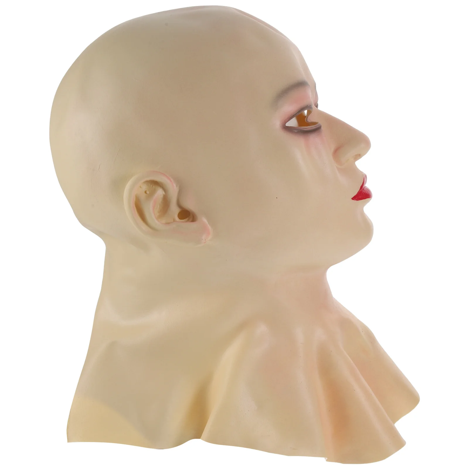 Latex Bald Mask Smooth Stretchable Fit For Men Women Costume Party Halloween Cosplay Prank Prop Accessory