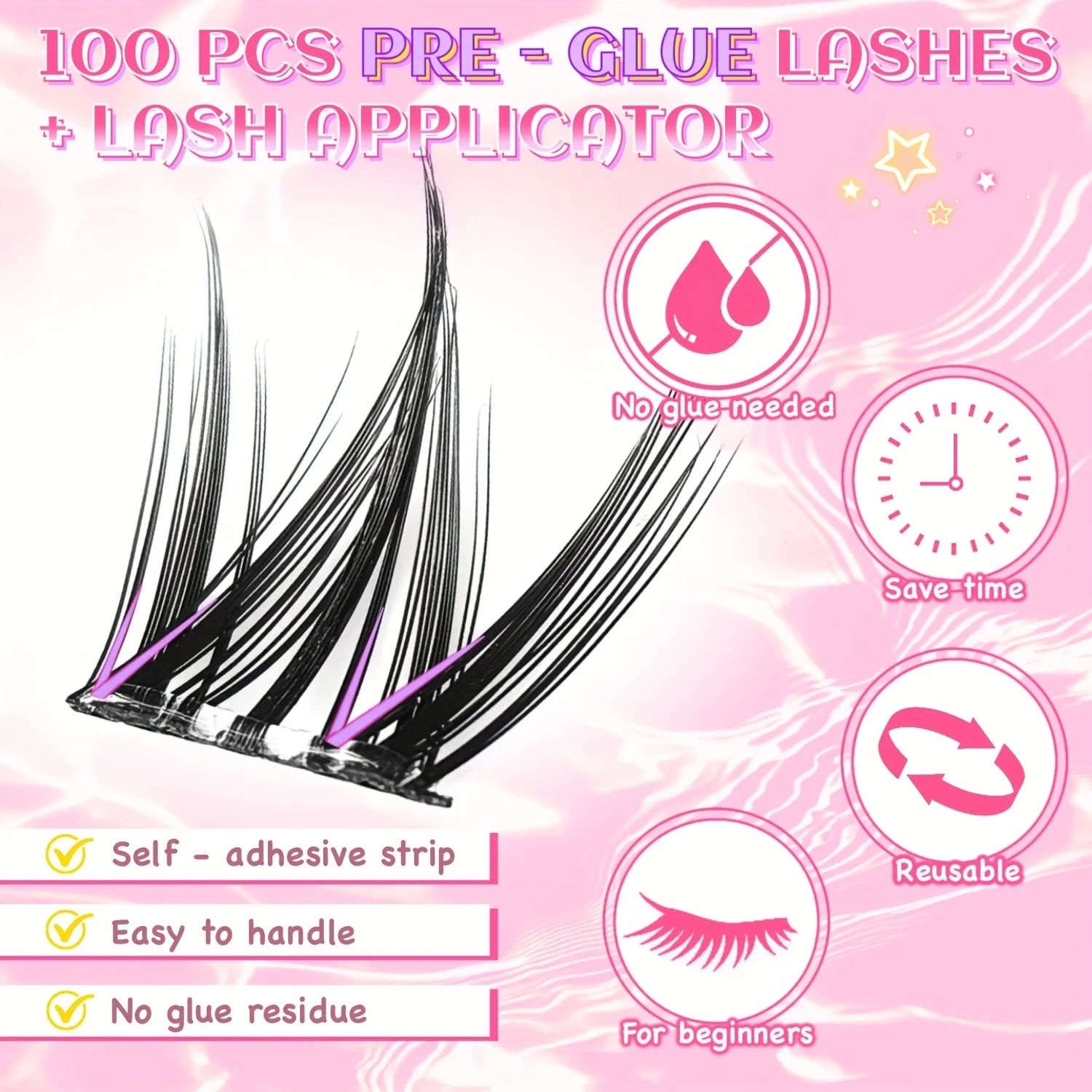 ชุดต่อขนตาปลอมสไตล์เกาหลี: 100 ช่อแบบติดเอง นุ่มเป็นพิเศษและดูเป็นธรรมชาติเพื่อการสวมใส่ทุกวันที่ไม่ยุ่งยาก!