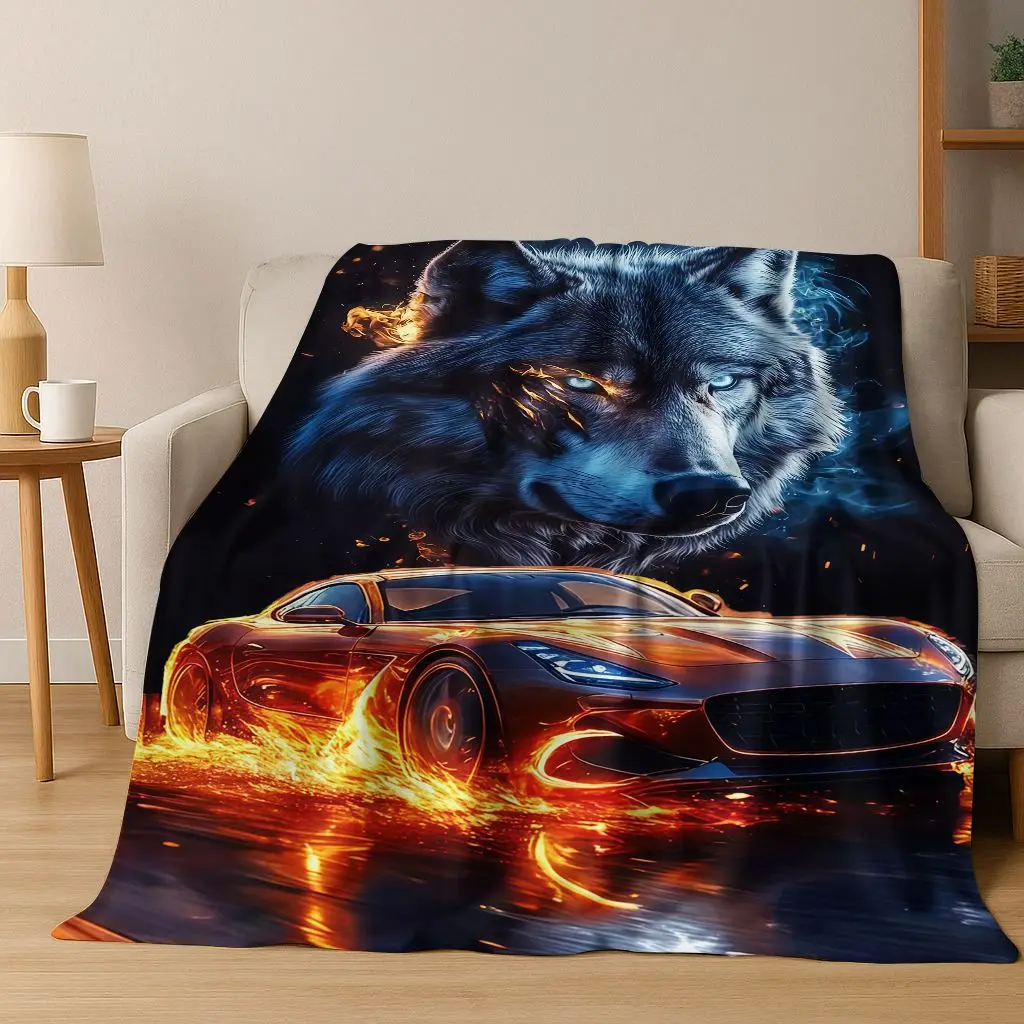 

Future Concept Sports Car Racing Bike Art Flannel Blanket,Cozy Soft Throw Blanket for Home Bedroom Bed Sofa Picnic Cover Gift