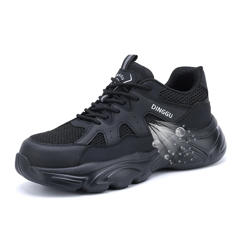 mens fashion steel toe covers working shoes summer breathable safety boots worker tooling security sneakers protective footwear