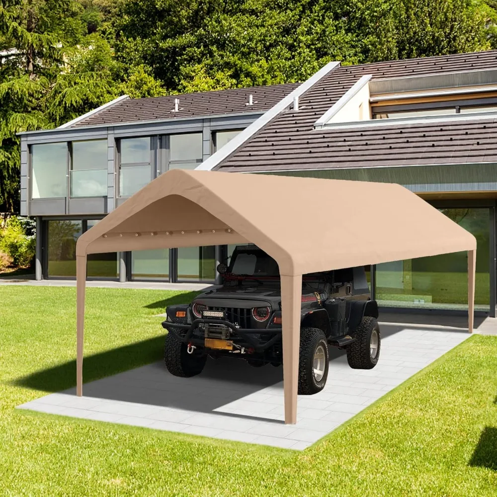

Carport Replacement Canopy Cover 10'x20' for Tent Top Garage Shelter Cover with Ball Bungees, 800D Oxford Replacement Cover Wate
