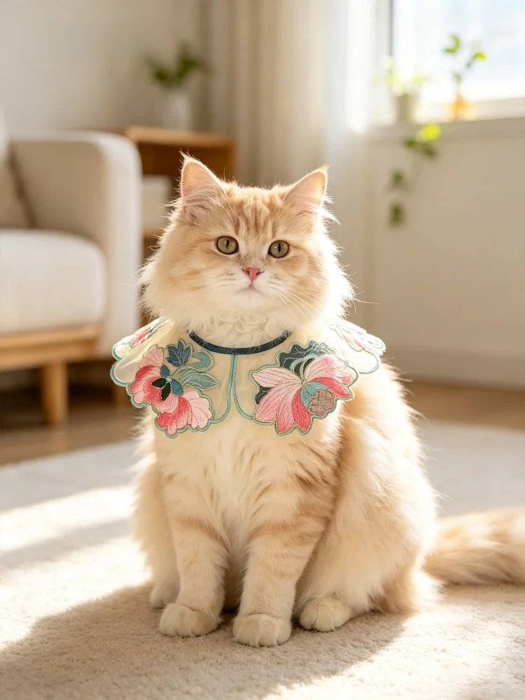 Creative Cloud Shoulder  Scarf Pet Gifts Lucky Lotus Happiness Abundance Suzhou Museum Chinese Style Festive Supplies