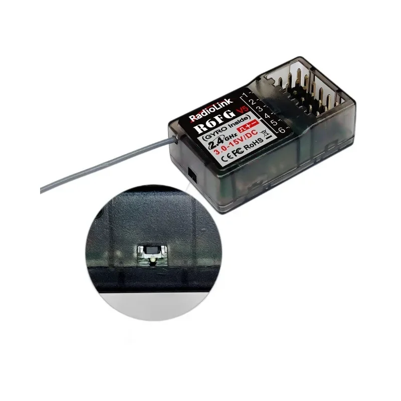 Radiolink R6FG V5 ตัวรับสัญญาณ 6 ช่อง 2.4GHz สําหรับ RC รถและเรือเครื่องส่งสัญญาณวิทยุรีโมทคอนโทรล RC6GS V2/RC4GS V2/T8FB/T8S