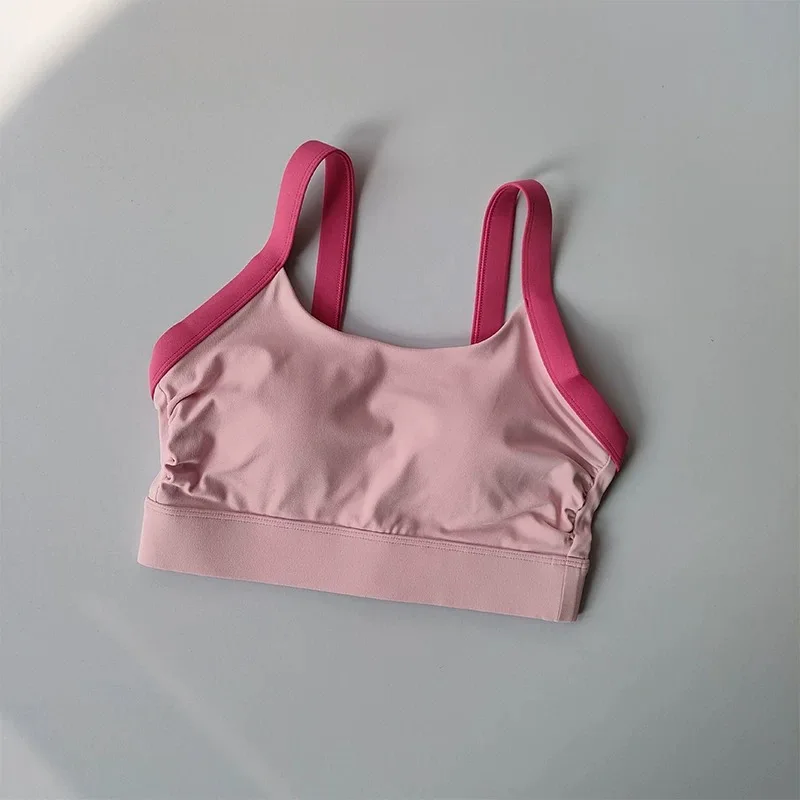 High Intensity Color Blocking Cross Back Integrated Yoga Set Sports Underwear High Waist and Hip Lifting Fitness Leggings