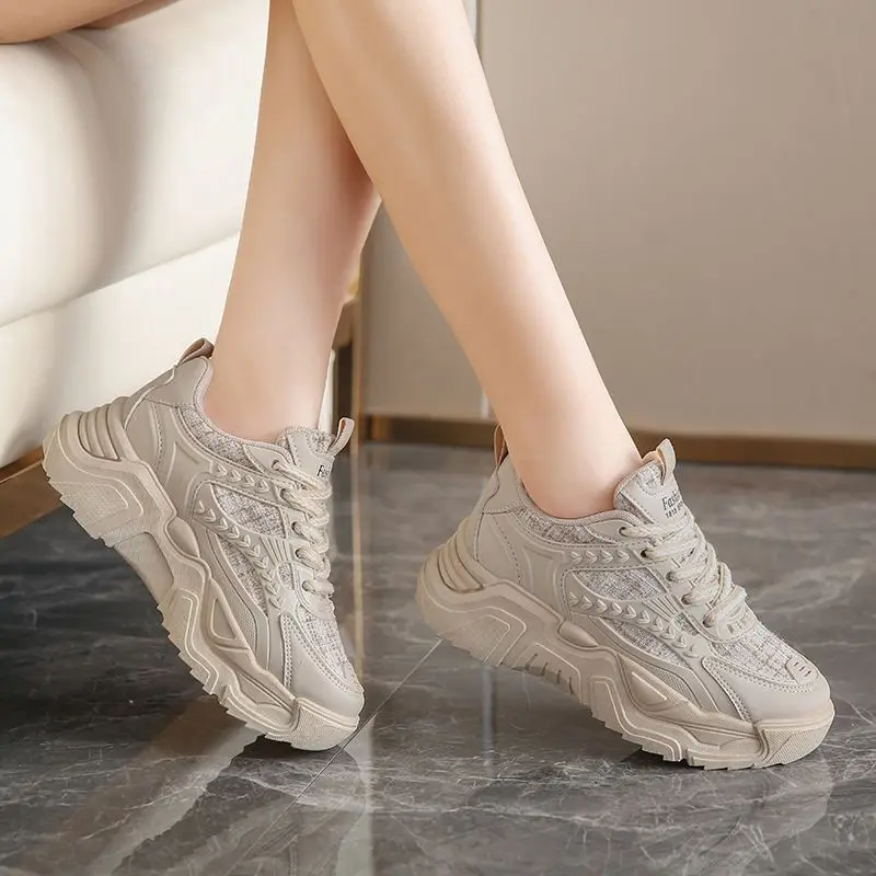 Athletic Woman Footwear Sports High on Platform Sneakers Mesh Breathable Shoes for Women Stylish Deals Quality H Y2k Fashion 39