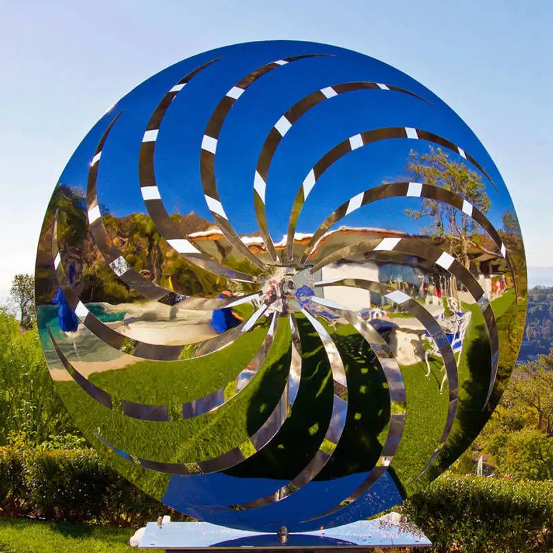 Stainless Steel Sculpture - Astra Tower Round Sculpture Art Outdoor Stainless Steel