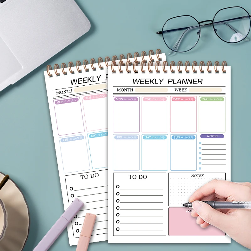 1 piece of weekly plan book, simple to-do list notebook, 8x5.6 \