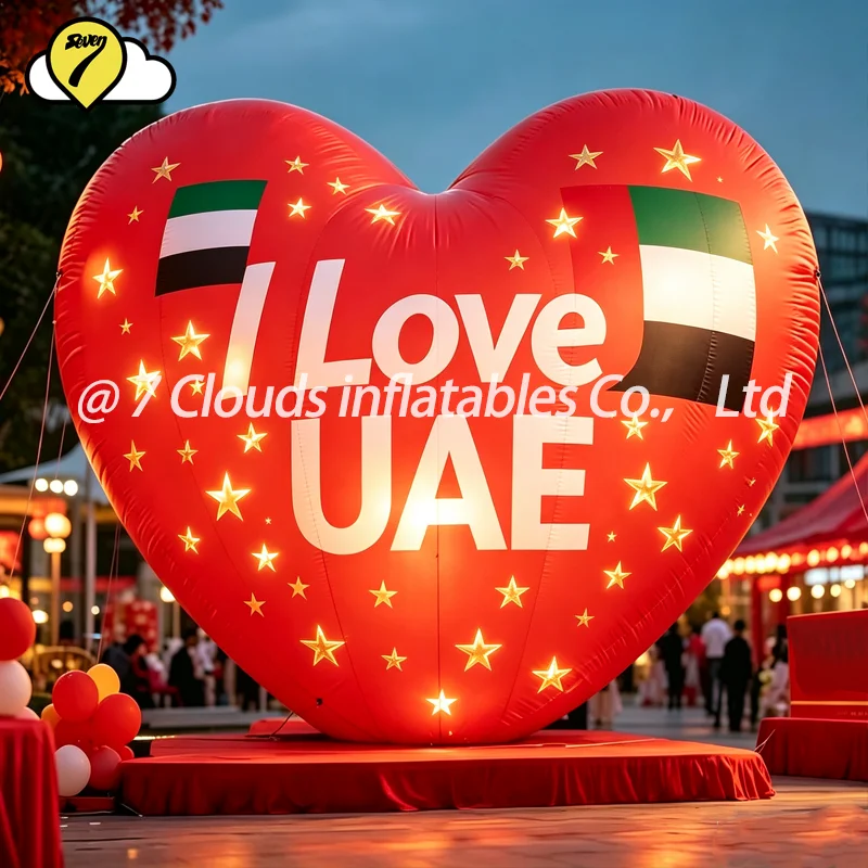 Giant National Day Love-shaped Air Model Digital Inflatable Flag Inflatable Balloon Mascot Camel for National Celebration Decor
