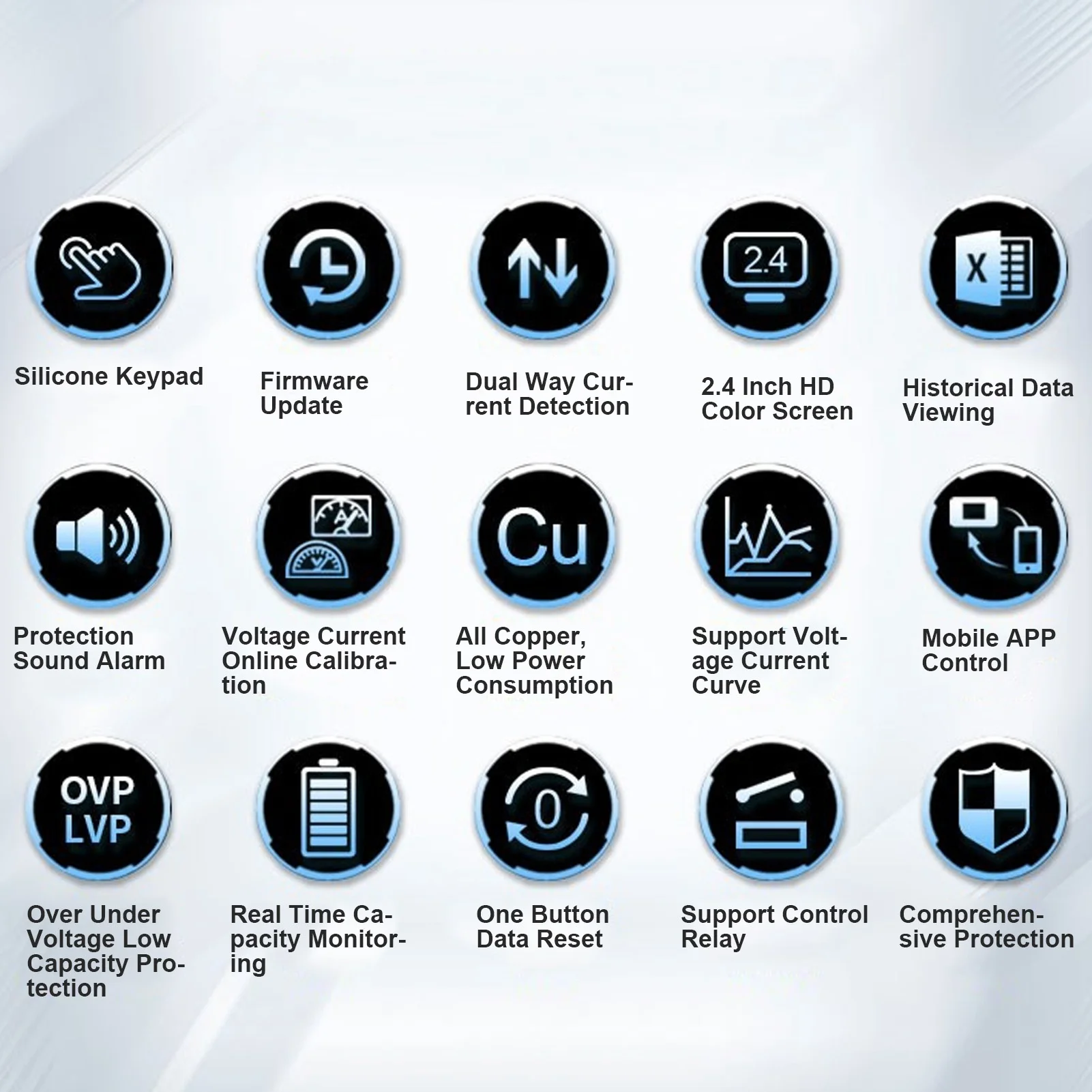 شاشة بطارية ذكية 100A مع شاشة ملونة تحويلة RV Coulombmeter الجهد الحالي قدرة الطاقة متر RV مراقبة البطارية الذكية