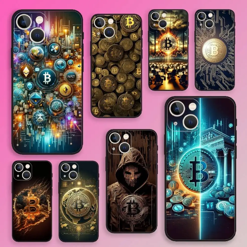 

Bitcoin Phone Case For iPhone 16,15,14,13,12,11,Plus,Pro Max,XS,X,E,SE,Mini Soft Silicone Black Cover