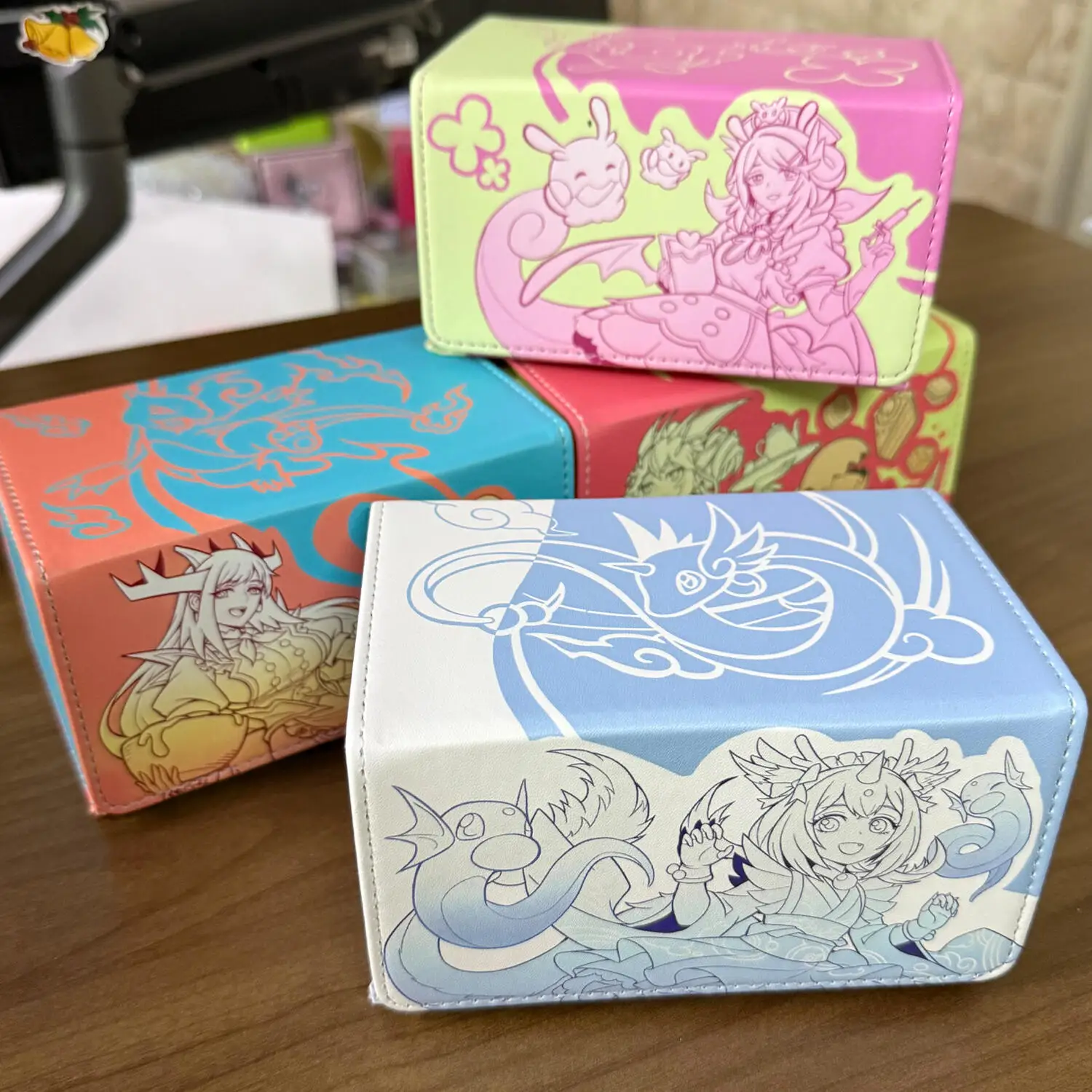 

Diy Self Made Yu-Gi-Oh! Dragonmaid Card Storage Box Ygo Laundry Dragonmaid High-End Leather Card Storage Box Anime Card Gift Toy
